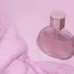 pink glass perfume bottle